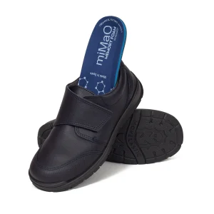 Zapato<miMaO Zapatos Colegiales Niños Clasico De Velcro En Piel Azul Marino