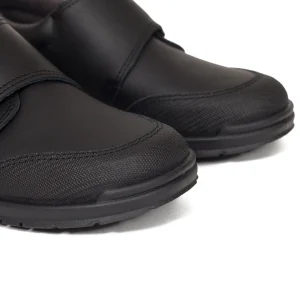 Zapato<miMaO Zapatos Colegiales Niños Clasico De Velcro En Piel Negro