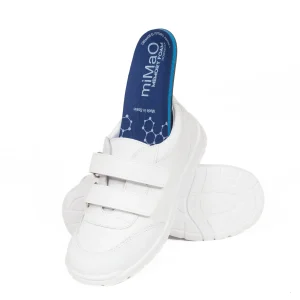 Zapato<miMaO Zapatos Colegiales Niños Deportivos Escolares Piel Lavable Blanco