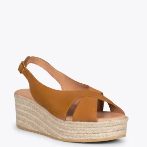 Esparto Y Alpargatas<miMaO Zenia Cuna De Esparto Artesanal Con Tiras Cruzadas Marron