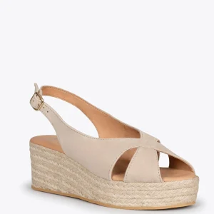 Esparto Y Alpargatas<miMaO Zenia Cuna De Esparto Artesanal Con Tiras Cruzadas Beige