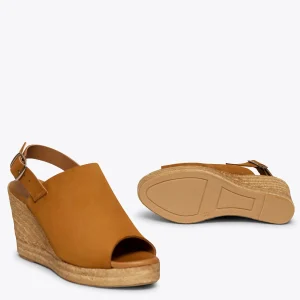 Esparto Y Alpargatas<miMaO Zenia Zueco Con Cuna Alta De Esparto Camel