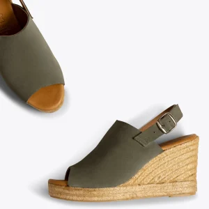 Esparto Y Alpargatas<miMaO Zenia Zueco Con Cuna Alta De Esparto Kaki