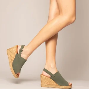 Esparto Y Alpargatas<miMaO Zenia Zueco Con Cuna Alta De Esparto Kaki