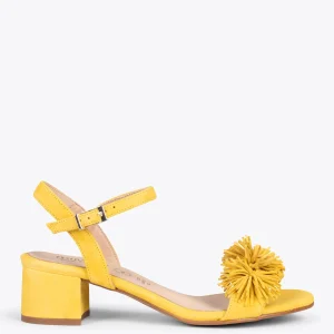Sandalias De Tacón<miMaO Zinnia – Sandalias De Fiesta Con Adorno Floral Amarillo