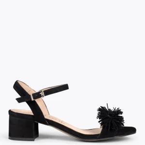 Sandalias De Tacón<miMaO Zinnia – Sandalias De Fiesta Con Adorno Floral Negro