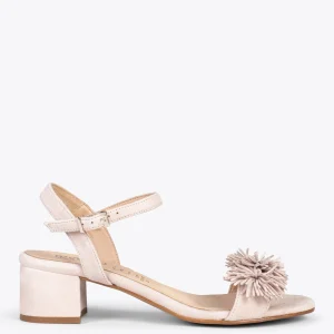 Sandalias De Tacón<miMaO Zinnia – Sandalias De Fiesta Con Adorno Floral Nude