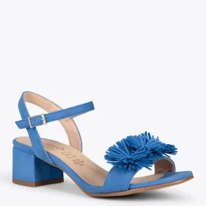 Sandalias De Tacón<miMaO Zinnia – Sandalias De Fiesta Con Adorno Floral Azul
