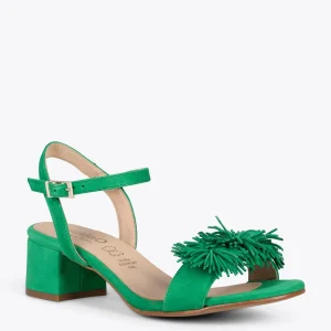 Sandalias De Tacón<miMaO Zinnia – Sandalias De Fiesta Con Adorno Floral Verde