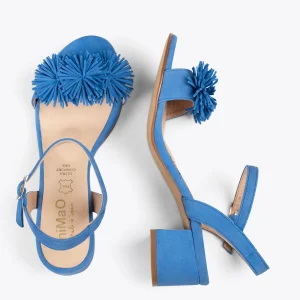 Sandalias De Tacón<miMaO Zinnia – Sandalias De Fiesta Con Adorno Floral Azul