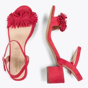 Sandalias De Tacón<miMaO Zinnia – Sandalias De Fiesta Con Adorno Floral Rojo