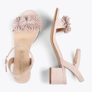 Sandalias De Tacón<miMaO Zinnia – Sandalias De Fiesta Con Adorno Floral Nude