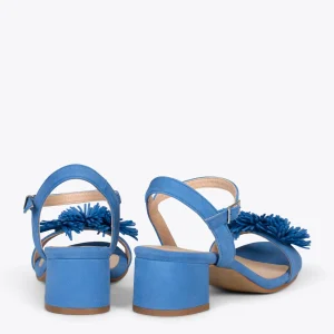 Sandalias De Tacón<miMaO Zinnia – Sandalias De Fiesta Con Adorno Floral Azul