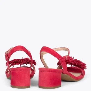 Sandalias De Tacón<miMaO Zinnia – Sandalias De Fiesta Con Adorno Floral Rojo