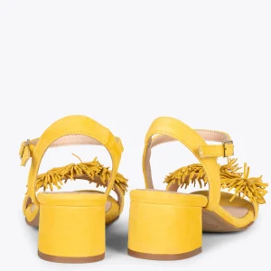 Sandalias De Tacón<miMaO Zinnia – Sandalias De Fiesta Con Adorno Floral Amarillo