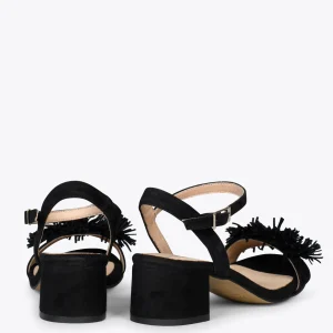 Sandalias De Tacón<miMaO Zinnia – Sandalias De Fiesta Con Adorno Floral Negro