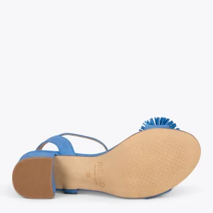 Sandalias De Tacón<miMaO Zinnia – Sandalias De Fiesta Con Adorno Floral Azul