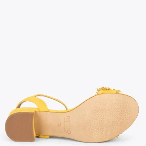 Sandalias De Tacón<miMaO Zinnia – Sandalias De Fiesta Con Adorno Floral Amarillo