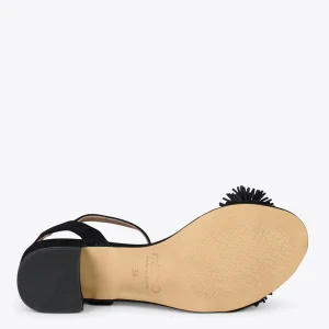 Sandalias De Tacón<miMaO Zinnia – Sandalias De Fiesta Con Adorno Floral Negro